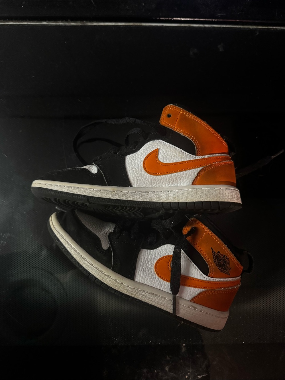 Jordan Kids' High-Top Sneakers - Black, White & Orange